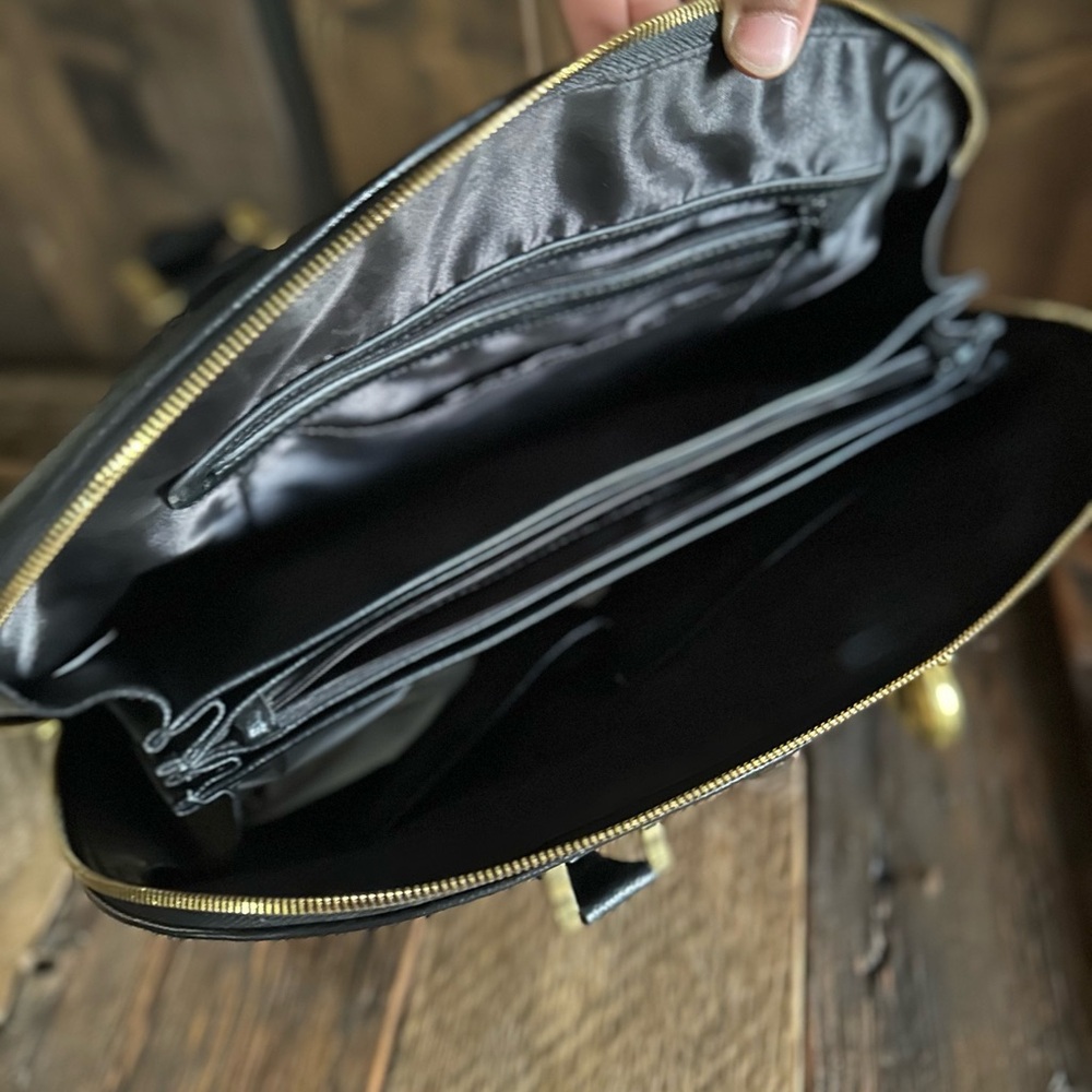 Joy & Iman Black Tote with Gold Charm - Picture 3 of 4